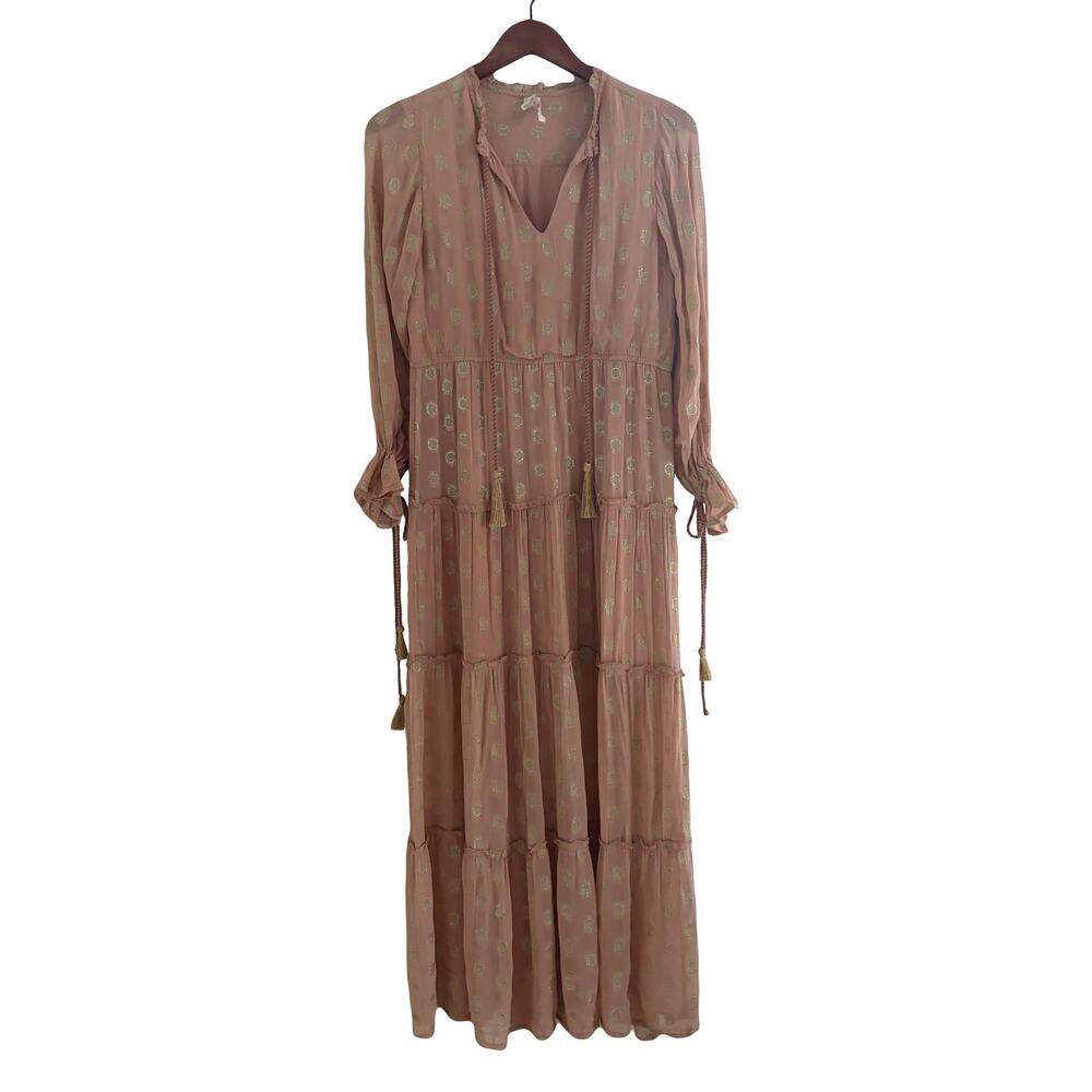 Anthropologie Raga Elle Tiered Maxi Dress Sz M